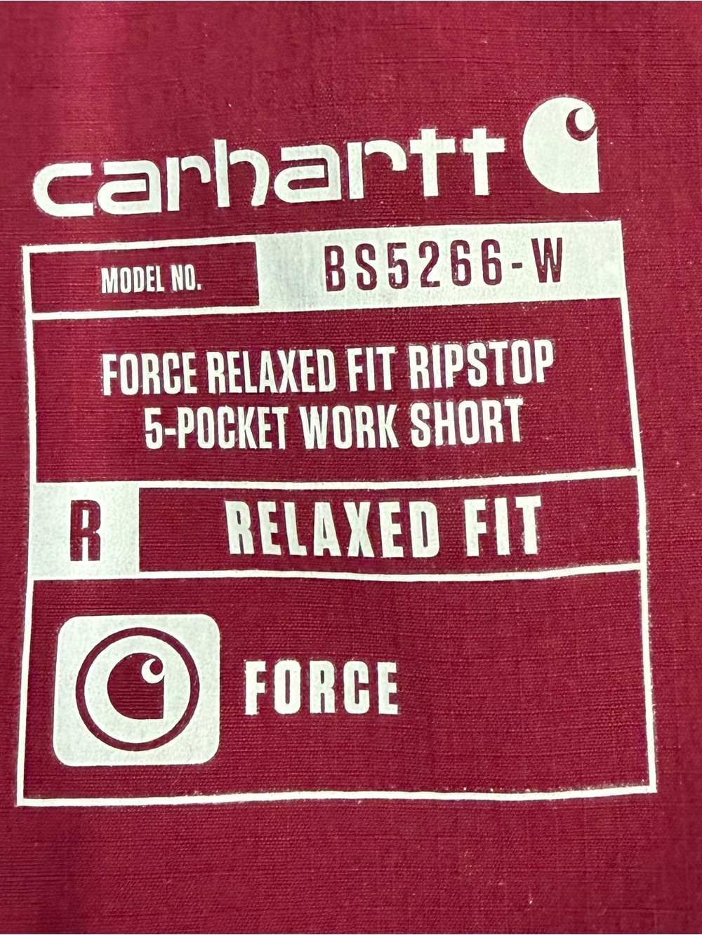Carhartt Women's Force Relaxed Fit Ripstop 5-Pocket Shorts Maroon Size XS NWT - Picture 9 of 11